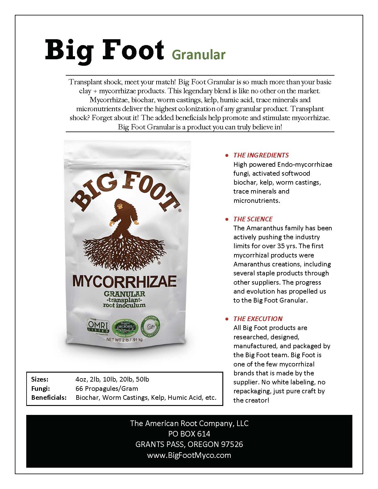 Big Foot Mycorrhizae Granular
